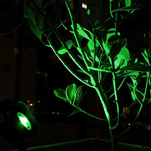 Kit 2 - Luminária Solar Spot Refletor LED Verde com Espeto de Jardim