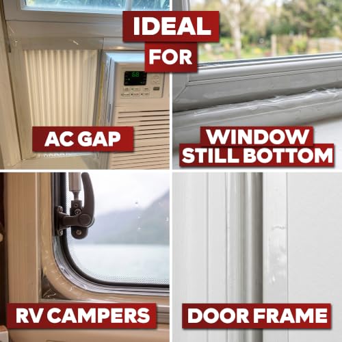 Image of XFasten Window Sealing Tape for Winter 3 inch x 30 Yards RV Window Stripping for Winter | Heavy-Duty Transparent Weather Sealing Tape for Plastic Window Coverings for Winter, Residue-Free Weather Tape