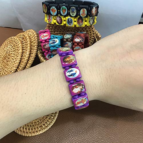 yantu Elastic Strechable Wooden Small Panel Bracelet with Images of Religious Saints, Jesus and Rosary4