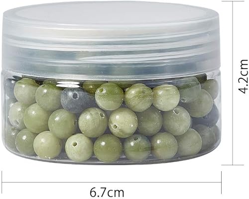 Miniatura 7 de OLYCRAFT Alrededor de 203  208 cuentas de jade natural de Taiwán de 0.315 pulgadas (0.315 in), cuentas de jaspe natural con agujero de 0.069