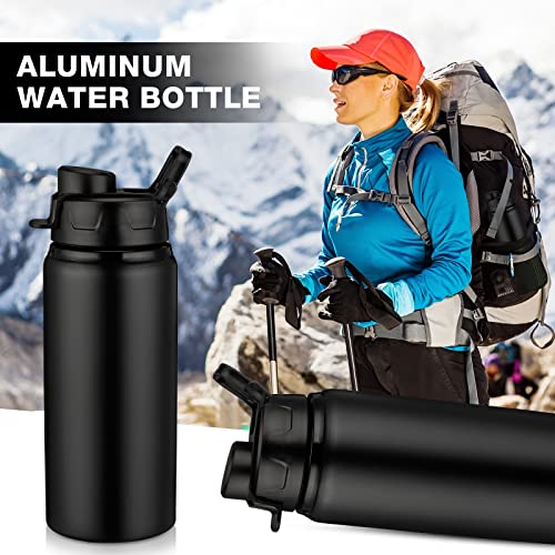 Shellwei 10 Pcs Aluminum Water Bottle 17 Oz Reusable Bottles With Snap Lids Metal Water Bottle Lightweight Portable Sports Water Bottle Leak Proof Travel Water Bottle For Gym Camping(Black) #TOP3