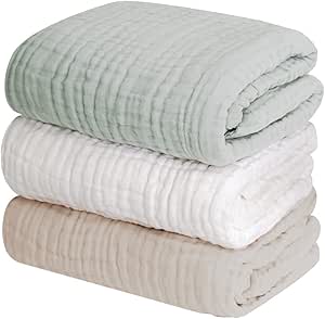 (ケラッタ) イブル ベビー バスタオル タオル 赤ちゃん 6重ガーゼ 105×105cm 正方形 (グリーン ベージュ ホワイト)商品画像