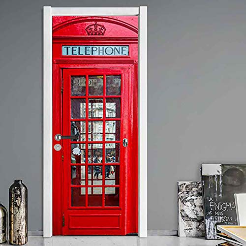KACOLOR 3D Stairs Art Door Sticker for Bedroom Livingroom Bathroom, 2PCS Wall Decal Self-Adhesive Waterproof Removable Door Murals Wallpaper Home Decoration (KA-F055)