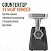 LEM Products #8 Countertop Meat Grinder, 575 Watt Aluminum Electric Meat Grinder Machine, Ideal for Occasional Use