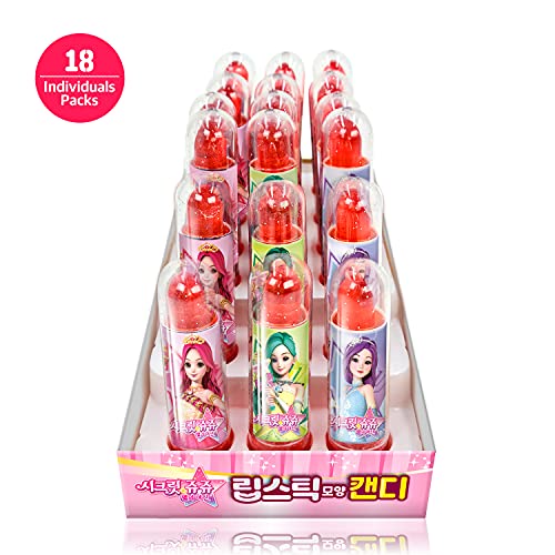 Tree Farm Secret Jouju Lipstick-Shaped Candy Individually Wrapped 18 Pcs | Birthday Candy Gift Box | Party Candy For Kids Birthday | Princess Candy Pack For Halloween, Christmas, Easters, Valentine's #TOP1