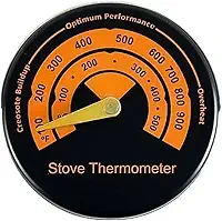 GLOGLOW Termômetro de Fogão a Lenha, Termômetros de Forno Termômetro Com Display de Temperatura Dupla 0-500C 100-900F, para Fogões a Lenha Fogões a Gás a Pellets Fogão a a