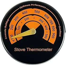 GLOGLOW Termômetro de Fogão a Lenha, Termômetros de Forno Termômetro Com Display de Temperatura Dupla 0-500C 100-900F, para Fogões a Lenha Fogões a Gás a Pellets Fogão a a
