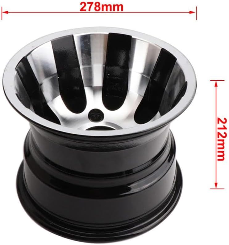 4-Piece 10-Inch Aluminum Front and Rear Wheels Compatible with 4-Wheel ATVs, Go Karts, Vehicles, Carts and Similar