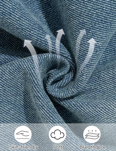 Happy Cherry Boy's Casual Straight Leg Baggy Jeans Toddler Boy Barrel Jeans Kids Casual Denim Fit Length Trousers 5-14Y4