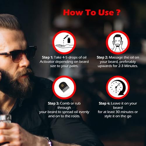 Image of Fulllight Tech Beard Growth Oil for Men-30ml | Natural & Organic Beard Care with Cedarwood, Argan & Rosemary Oils | Promotes Thicker, Fuller Beard | Softens & Fills Patches | Non-Greasy