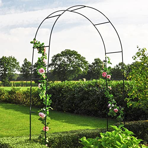 Pergola facile à installer arche de jardin en métal noir pour plantes grimpantes - 2