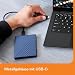 WD My Passport Ultra externe Festplatte 5 TB (mobiler Speicher, Metallgehäuse, herunterladbare Software, automatische Backups, Passwortschutz) Blau - auch kompatibel mit PC, Xbox, PS4 und PS5