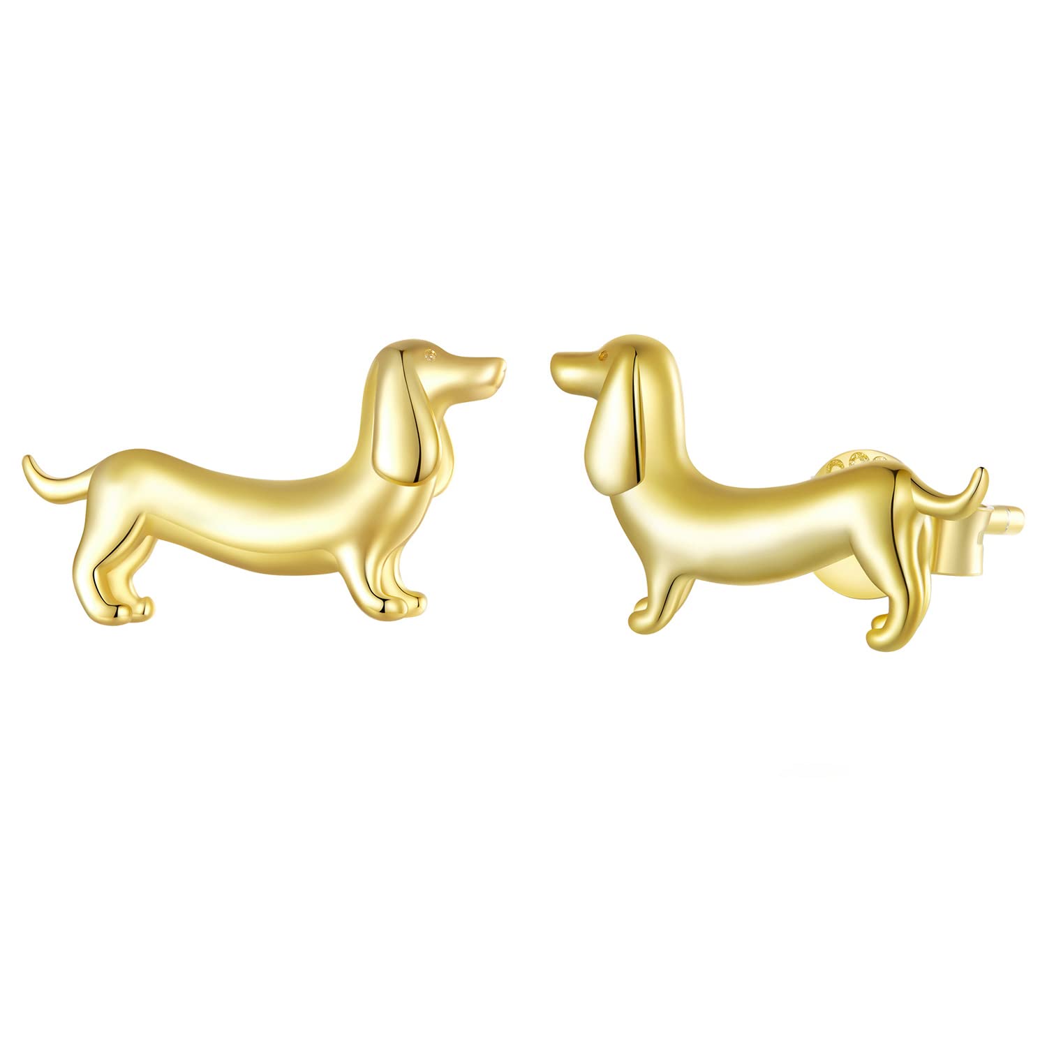 Boucles d'oreilles chien en argent sterling 925 d'exception - 7