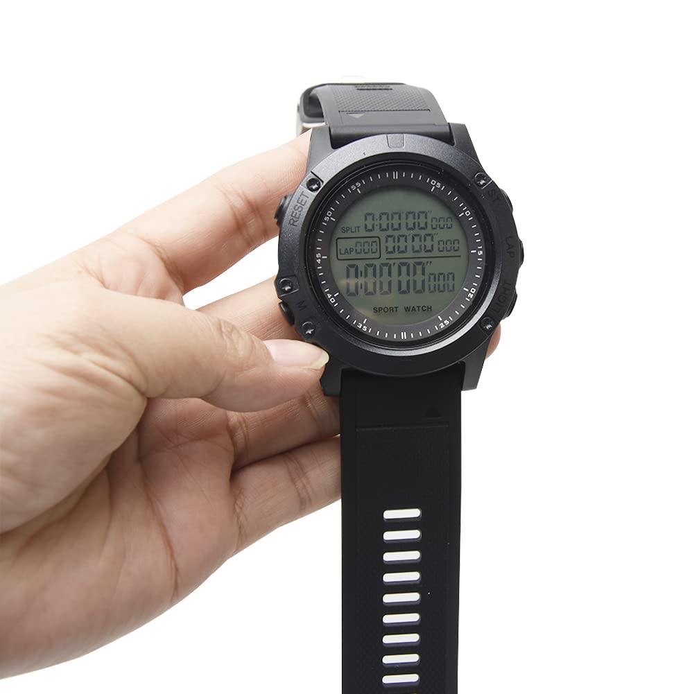 Montre d'arbitre de football avec minuteur, minuteur, veilleuse et compte à rebours de football, chronomètre, jeu de match pour instructeur de sport, grand cadran lumineux, montre de sport (noir)