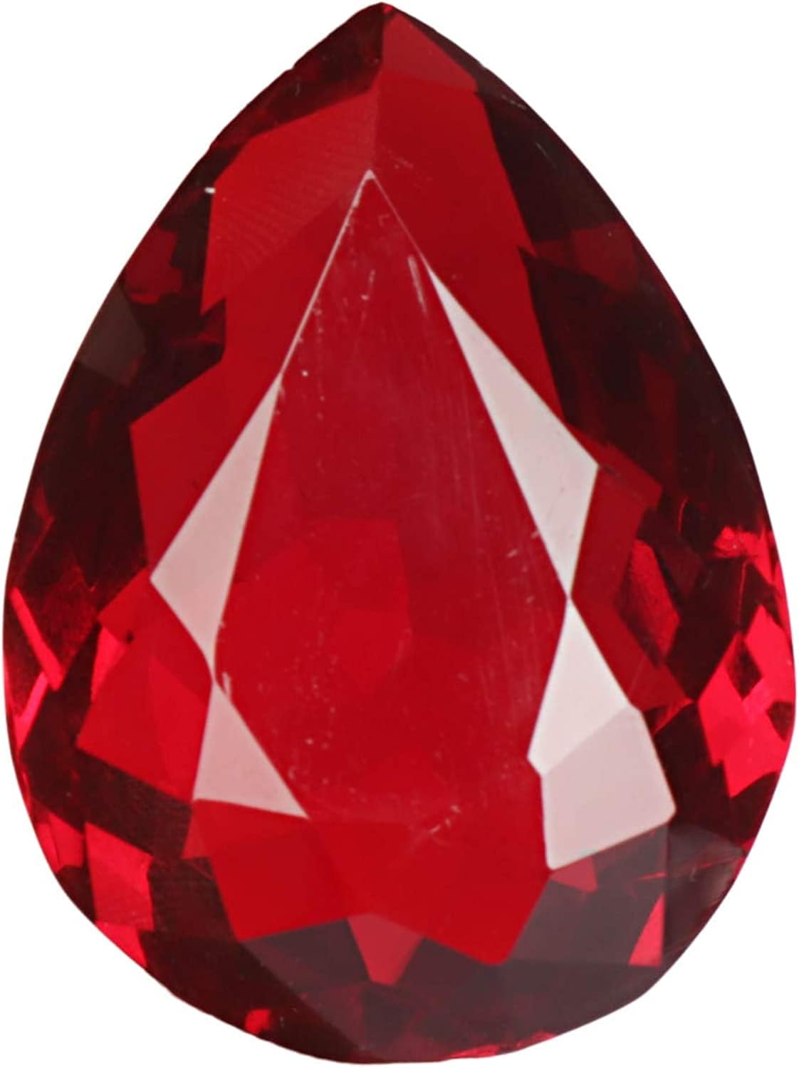 GEMHUB Natural Red Topaz 55 Ct Pear-Cut Faceted Loose Gemstone for Jewelry Making