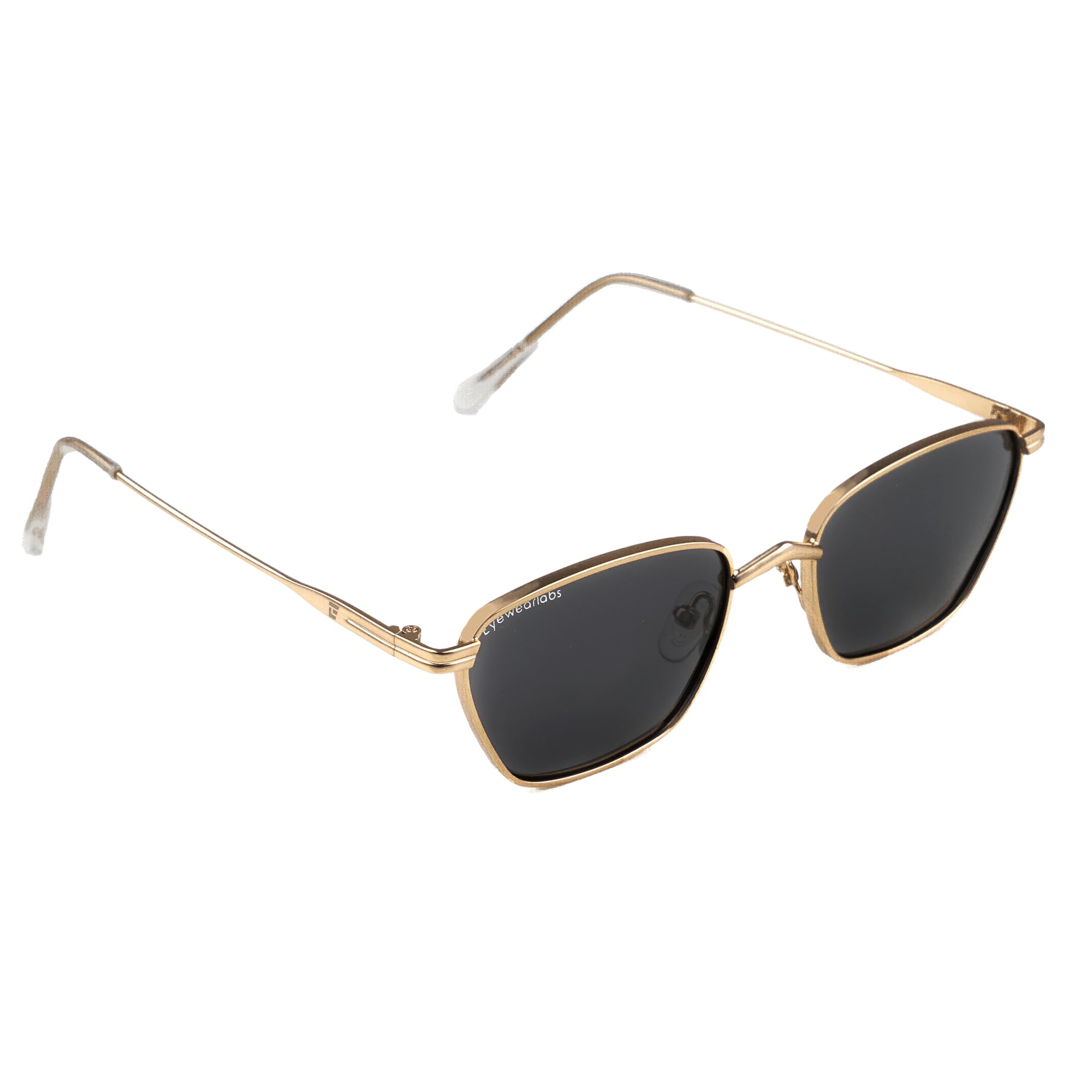 eyewearlabs OKNO | Polarized Full Rim Alloy Rectangular Branded Stylish Sunglasses For Men & Women | 100% UV Protection | Cricket Sports Cycling Driving | Black Lens | Medium | Andrew-picture-33