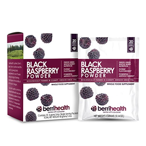 BerriHealth 100% Authentic Black Raspberry Powder - Single Serving Packs - 10 Per Box