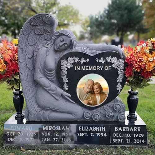 Image of Round Porcelain Photo Memorial Garden Stones, Headstones for Graves, Waterproof Outdoor Picture, Photo Plaques for Cemetery, Custom Cameo Insert, Ceramic Picture for Gravestones Grave Markers