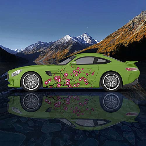 Image of 2PCS Cherry Blossom Car Livery, Japanese Theme Side Car Vinyl Livery, Universal Size, Large Vehicle Graphics, Car Livery (4)