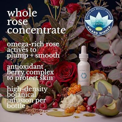 Red Flower Illuminating Rose Collagen Renewal Face Serum | Whole Rose Essential Oil, Cloudberry & Raspberry Extract | Hydrating, Firming & Anti-Aging | Concentrated Long-Lasting Formula | 1 fl oz