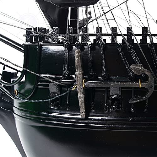 Old Modern Handicrafts Black Pearl Pirate Ship Wood Model #TOP7