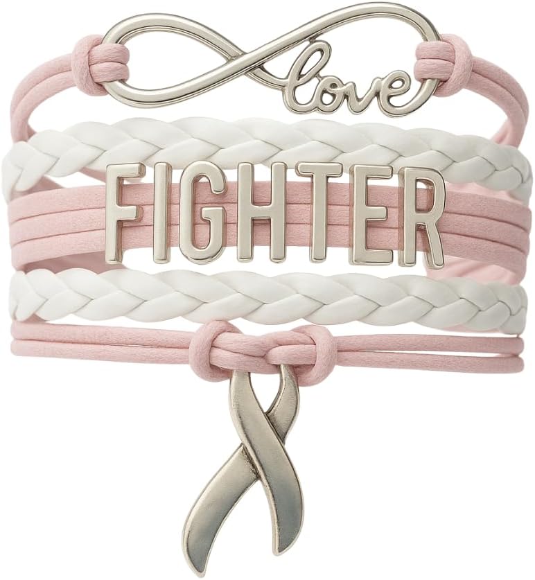 Pink Ribbon Hope & Faith Infinity Bracelet - Perfect Breast Cancer Gift