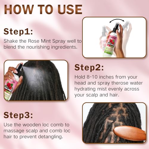 Loción Hidratante de Agua de Rosa para Locs con Cepillo miniatura 7