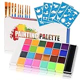 ACWOO Pinturas Cara, 26 Colores Seguridad No Tóxica Pintacaras, Pintura Corporal y Facial, Kit Maquillaje Halloween Festival Fiesta Cosplay Adultos