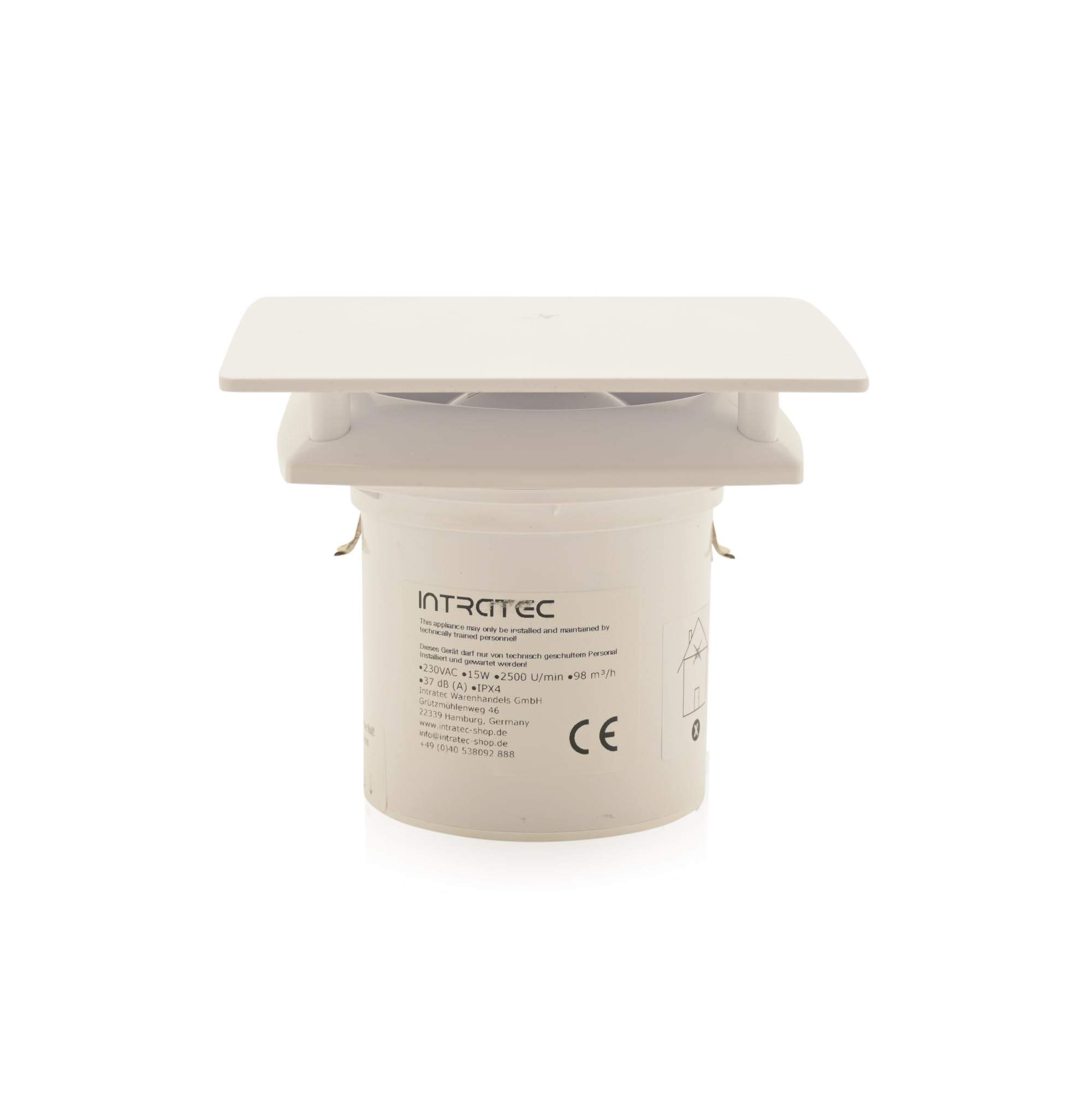 PUROVENT PRO - Ventilatore da bagno con sensore di movimento, diametro 100 mm, 98 m³/h, 15 W, 37 dB(A), IPX4, timer 10 sec-12 minuti, funzionamento silenzioso, solo per montaggio a parete