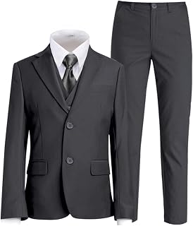 Boys Suit for Kids Tuxedo Suits for Wedding Formal Suit Set Toddler Boy Dress Outfit with Shirt and Tie