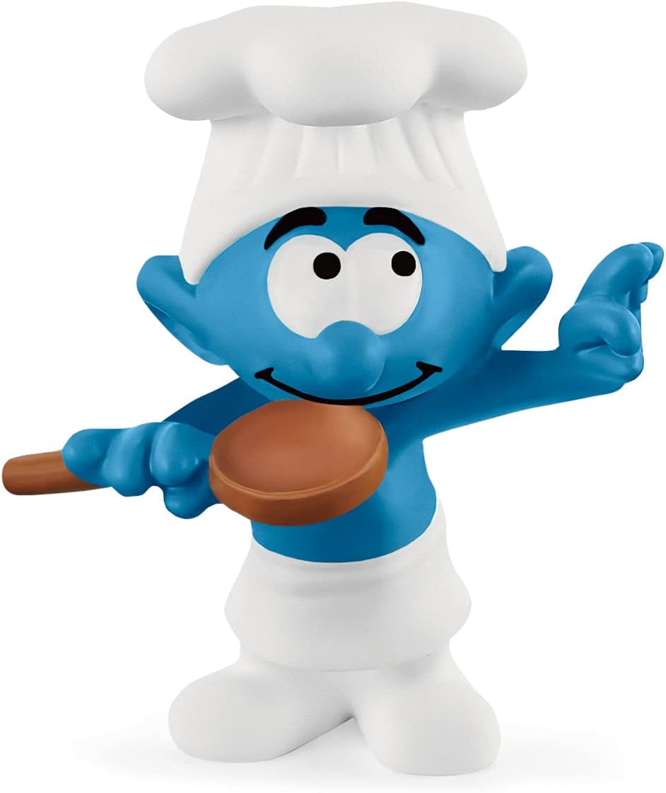 Smurfs, Collectible Retro Cartoon Toys for Boys and Girls, Chef Smurf Toy Figurine, Ages 3+