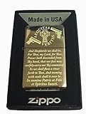 Boondock Saints Prayer Zippo Lighter Brush Gold