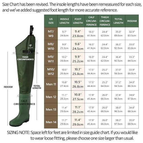 Vinlas Botas de quadril à prova d'água para homens e mulheres, PVC/Nylon Bota de pesca com sola de