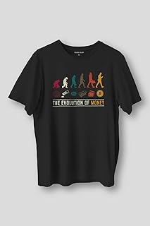 Siyah T-shirt The Evolution Of Money Bitcoin Be Rich Regular Fit T-shirt