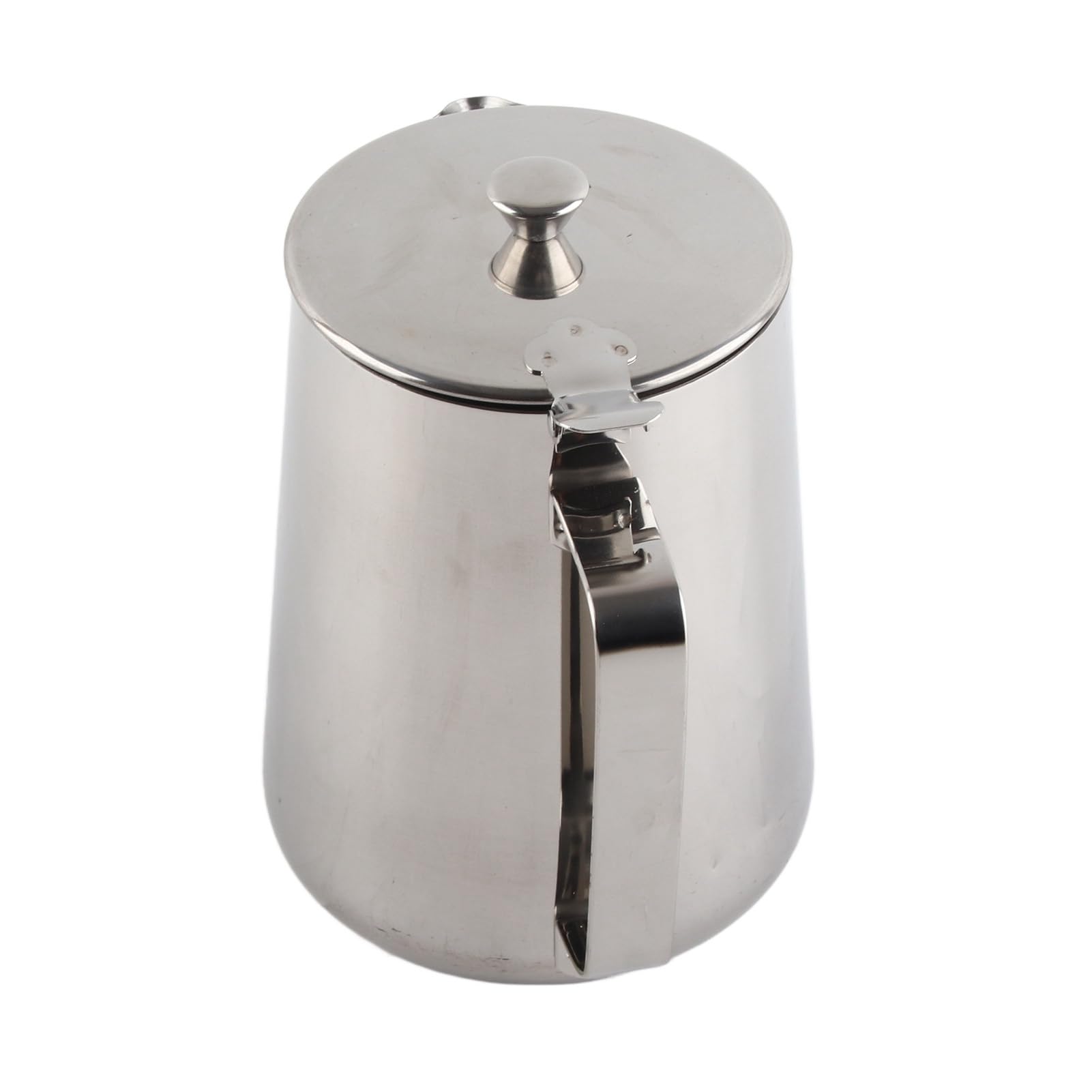 Bricco per Latte, Tazza per Schiumare in Acciaio Inossidabile, da caffè Inossidabile Brocca il Latte con Coperchio Coffee Art (600 ml)