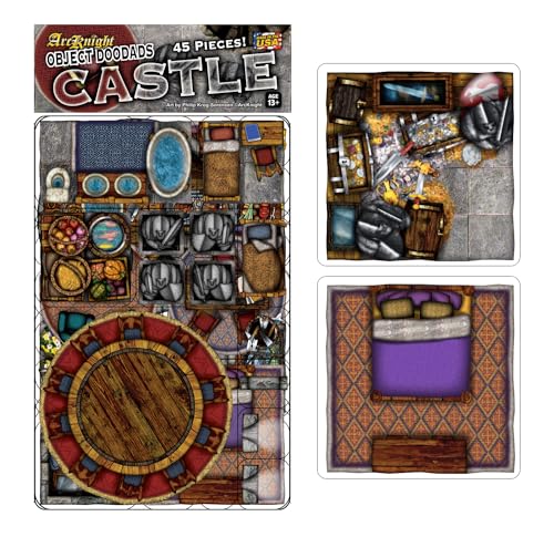 Castle - 40pc Double-Sided Castle & Terrain Pieces for Starters & Masters Alike - Roleplaying Objects for Dungeons & Dragons - Immersive Map Accessories for DND 5E, Pathfinder & Warhammer RPGs