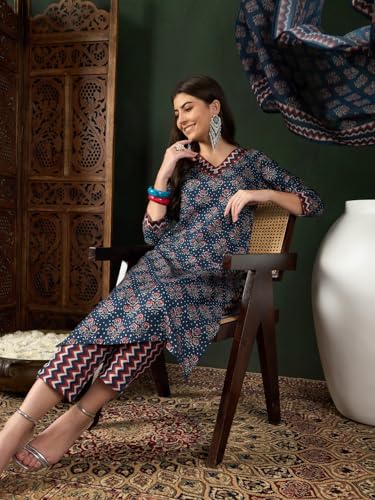 Image of SHIENZY Cotton Blend Kurta Set for Women