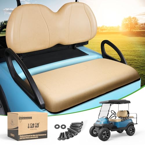 10L0L Golf Cart Front Seat Cushion Replacement for Club Car Precedent, Deluxe Bottom & Backrest Kit Fits 2004-2011 Years Precedent Golf Carts