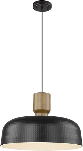 Luces colgantes de granja, lámparas colgantes ajustables con pantalla de metal martillado, iluminación colgante de 12.4 pulgadas para isla de