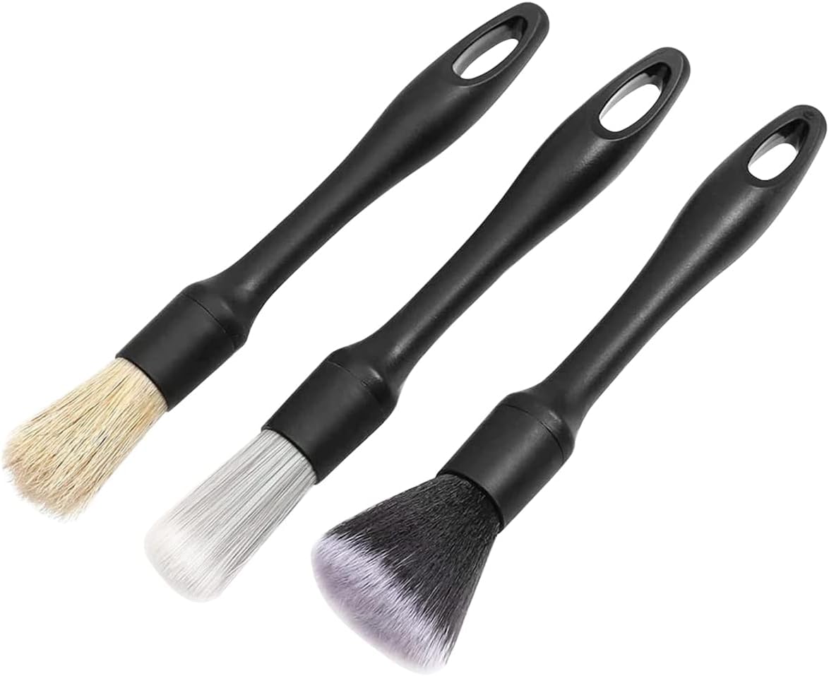 Car Detailing Brushes Set Soft Auto Detailing Brush Kit Interchangeable Different Sized Car Detail Cleaning Tool Reusable Car Detailing Brush for Car Interior Exterior Wheels-image-22