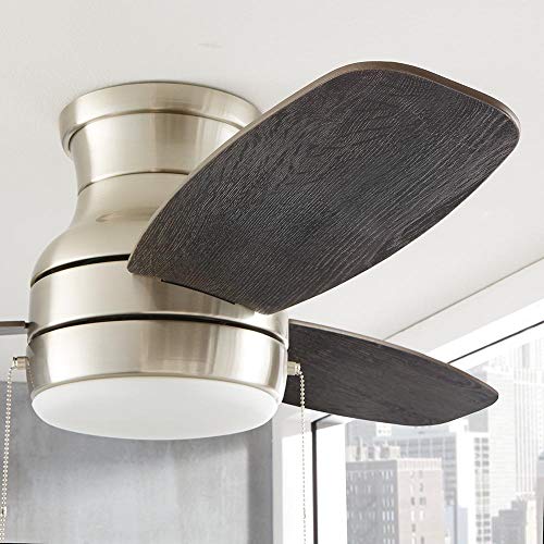 Image of Ashby Park 44 in. White Color Changing Integrated LED Brushed Nickel Ceiling Fan with Light Kit and 3 Reversible Blades