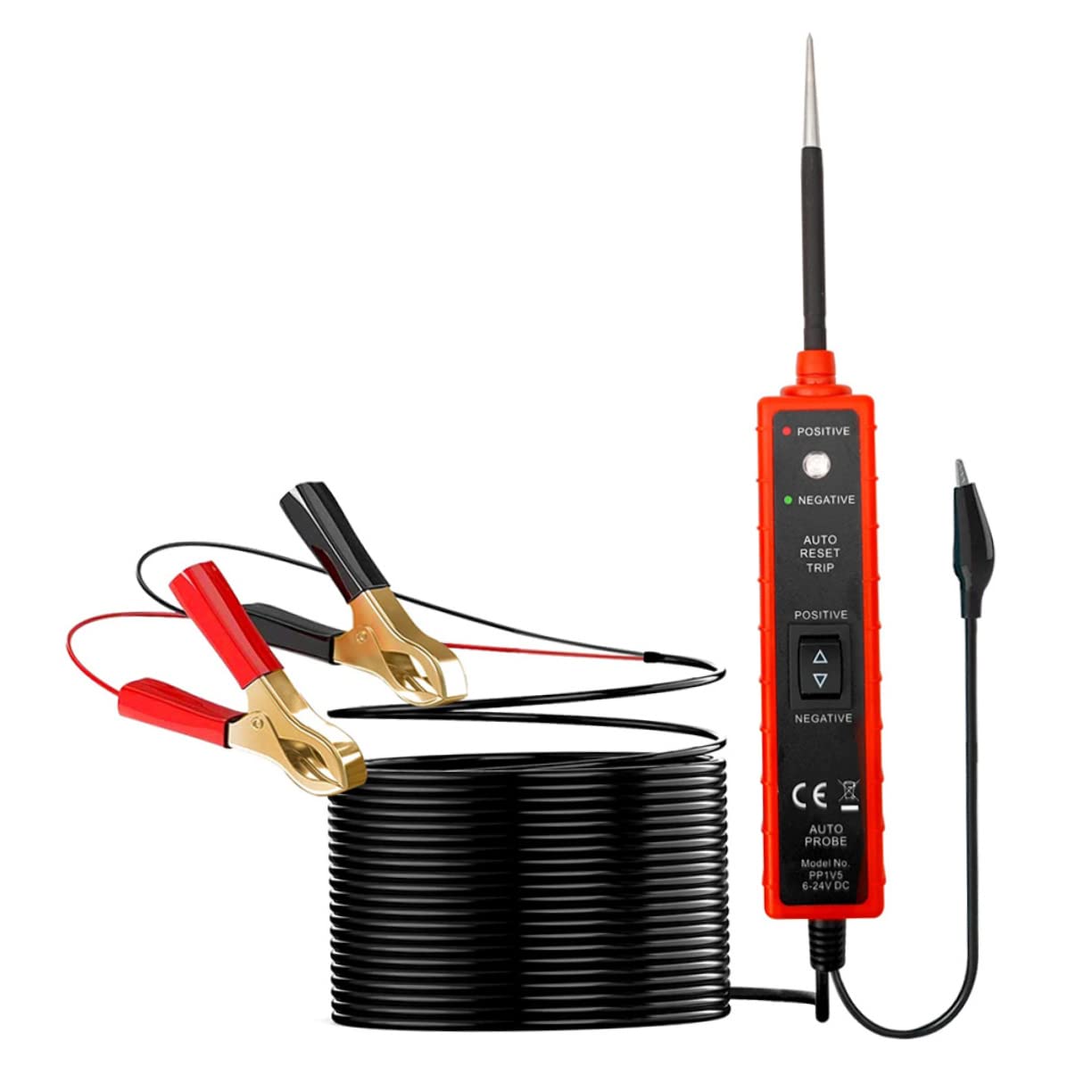 Probador de Circuitos de Automóviles 6-24v Dc con Pinzas ABS