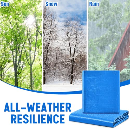 Image of 2 Pack 10 x 20 ft 5.5 Mil Large Tarps Heavy Duty Waterproof Tarp Multi Purpose Tent Cover for Home Boats Cars Camping Patio Furniture Roof Emergency Rain Protective Cover, Blue