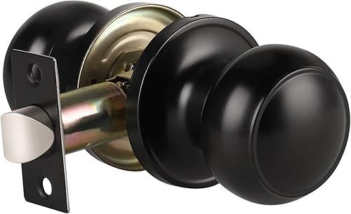 Miniatura 47 de KNOBWELL 8 Pack Black Door Knob for Hallway and Closet, Keyless Interior Passage Function, Round Non-Locking, Matte Black Handle