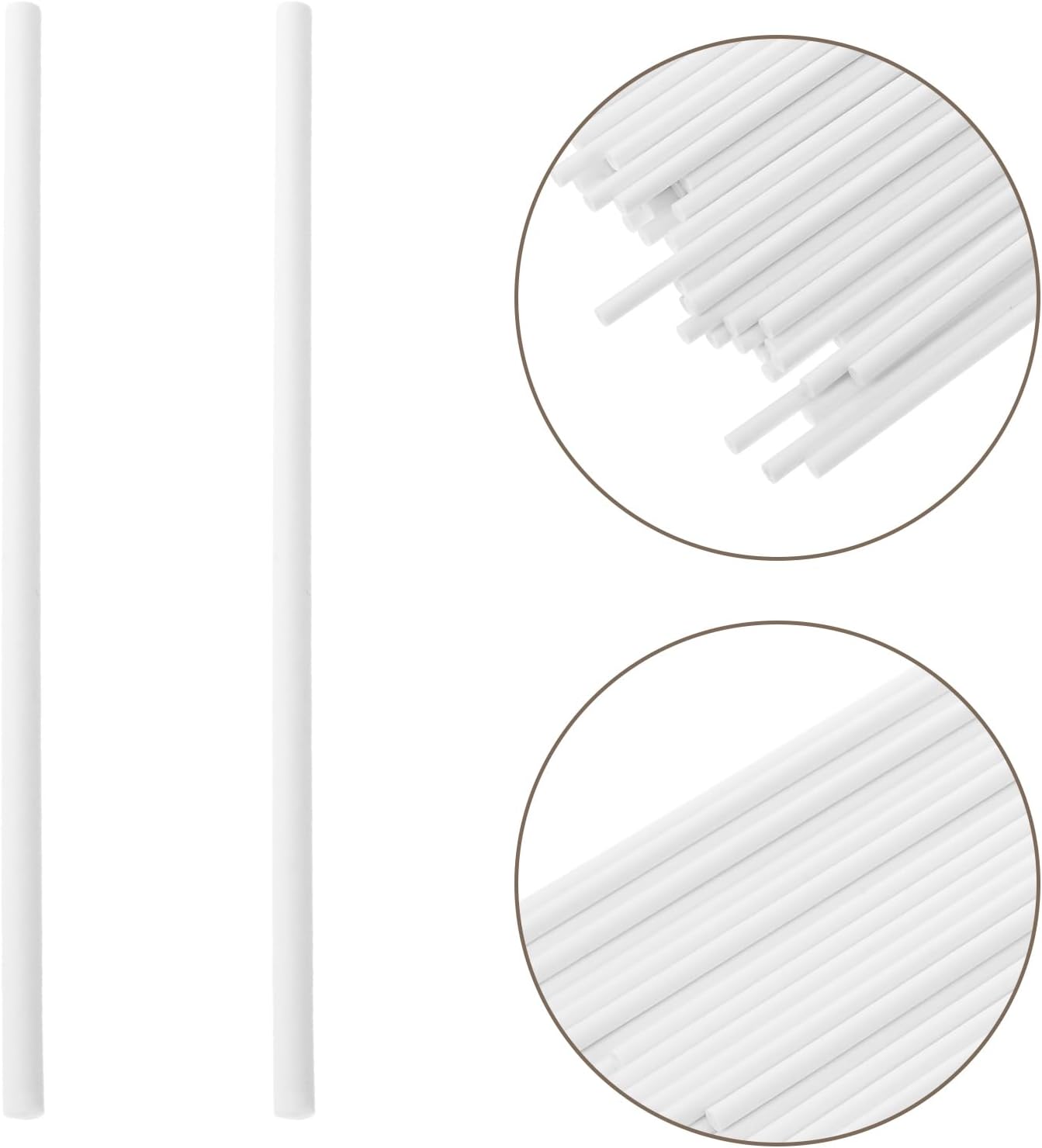 LOGOFUN 600pcs White Paper Lollipop Sticks 4 Inch Cake Pop Rods for Candy Chocolate Cookies Baking Decorations