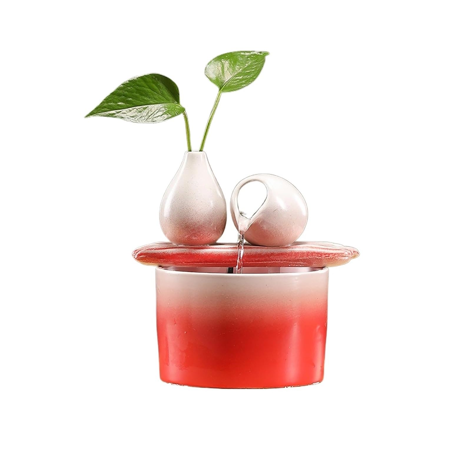 Water Feature Ceramic Tabletop Water Fountain for Indoor and Outdoor Home Decoration Table Desktop Office Indoor Fountains