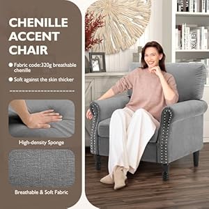 Accentchairhighbackupholsteredarmchairwithsolidlegsleisuresinglesofachairforlivingroombedroomhomeofficelightgrayallsenson Urban Country Home Decor Accent chair high back upholstered armchair with solid legs leisure single sofa chair for living room bedroom home officelight grayall senson urban country home decor