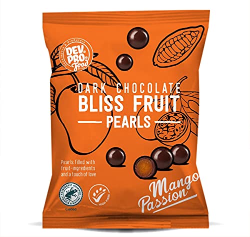 Dev. Pro. Fruit Balls Pure Chocolade Gevuld met Mango Vulling - Snack Tussendoortje - 12x 40 gram pack - Image 3