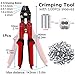 Wire Rope Crimping Tool, Up To 2.2mm Swager Crimper Fishing Wire Crimping Tool with 100 PCS Aluminum Double Barrel Ferrule Crimping Loop Sleeves Kit with Cutting Function for Cable