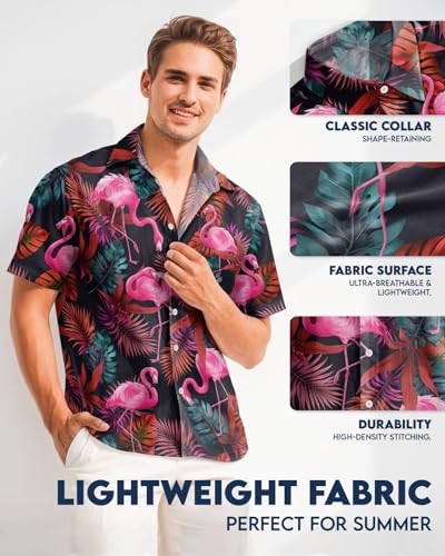 Image of 99TIMORO Fathers Film Button Down Shirt for Men, Funny Hawaiian Short Sleeve Top, Summer Beach Gifts